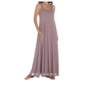 Soft Surroundings Santiago Dress Womens Mes XS Light Purple Sleeveless Maxi Boho